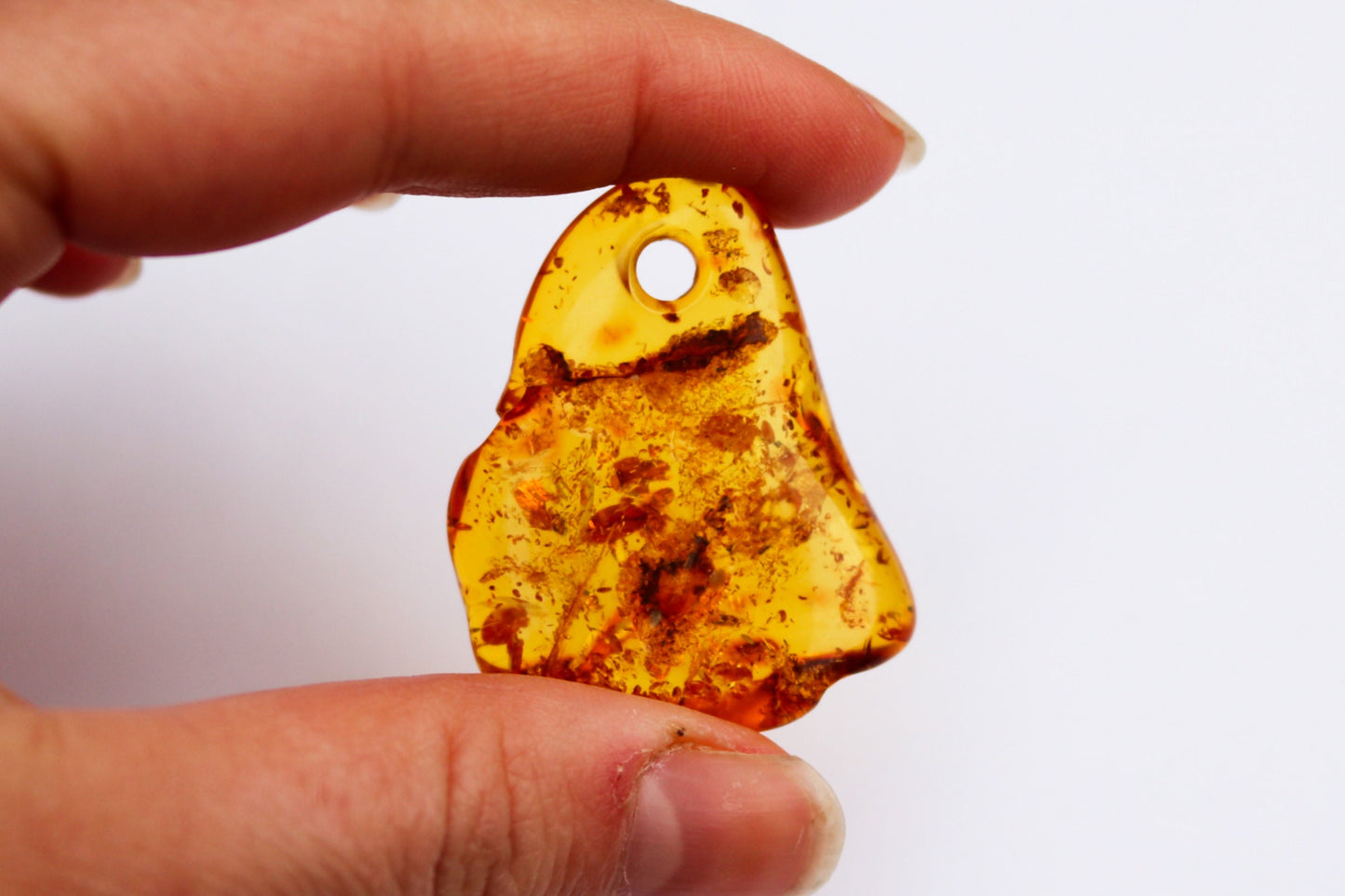 Baltic Amber Honey Pendant Pierced Natural Untreated Unisex 1.64" 7 gram