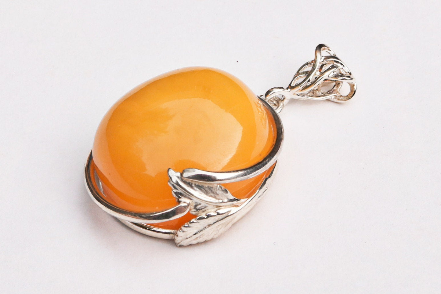 Baltic Amber Butterscotch Pendant Natural Unisex Jewelry 1.8" 10.7 gram 925 Silver