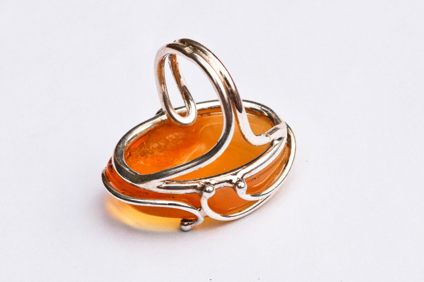 Baltic Amber Yellow Ring Cloudy Adjustable Untreated Natural Oval Jewelry 925 Silver 12.4 gram