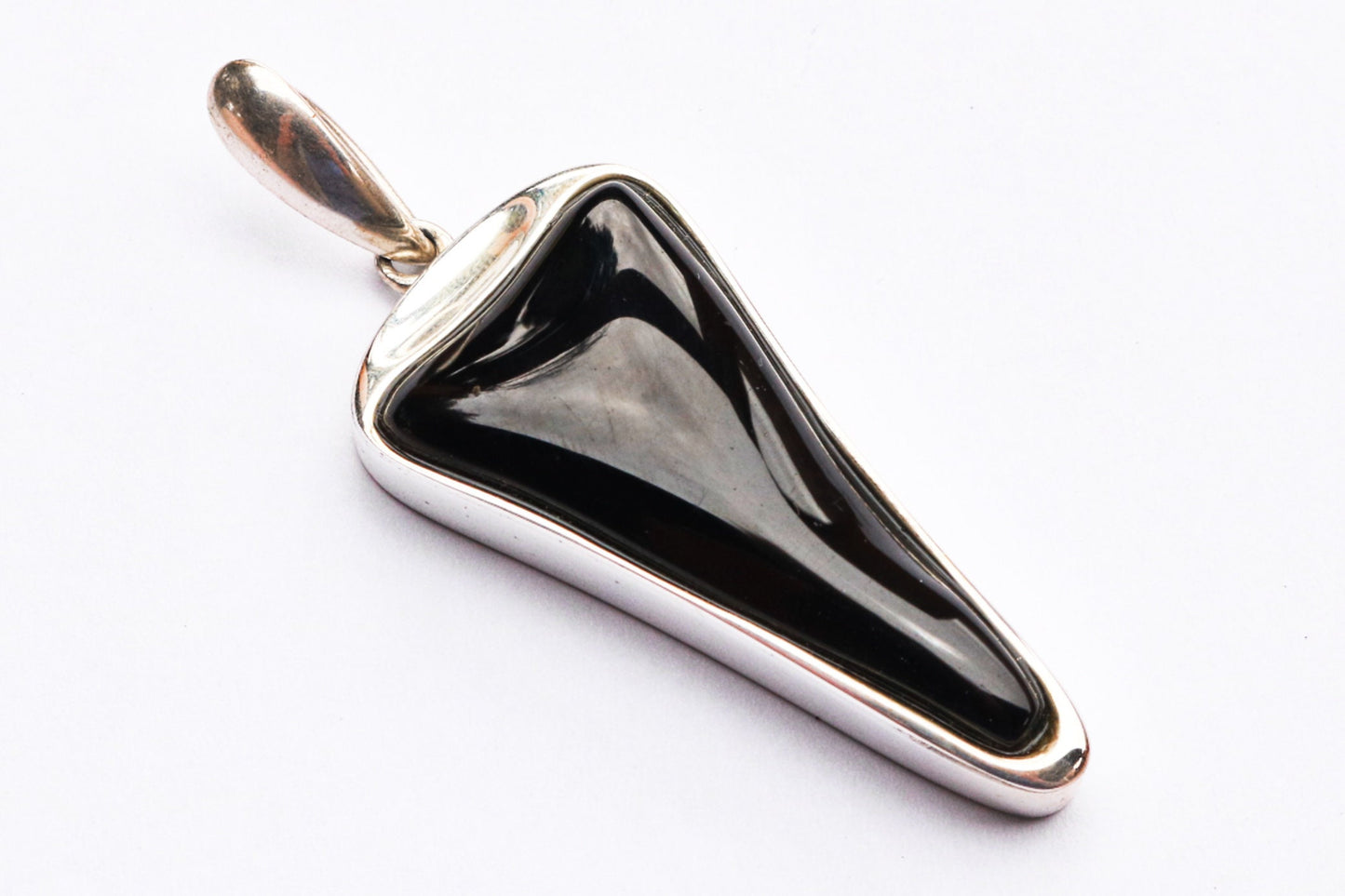 Baltic Amber Cherry Pendant Triangle Natural Untreated Unisex Jewelry 2.48″ 12.4 gram 925 Silver