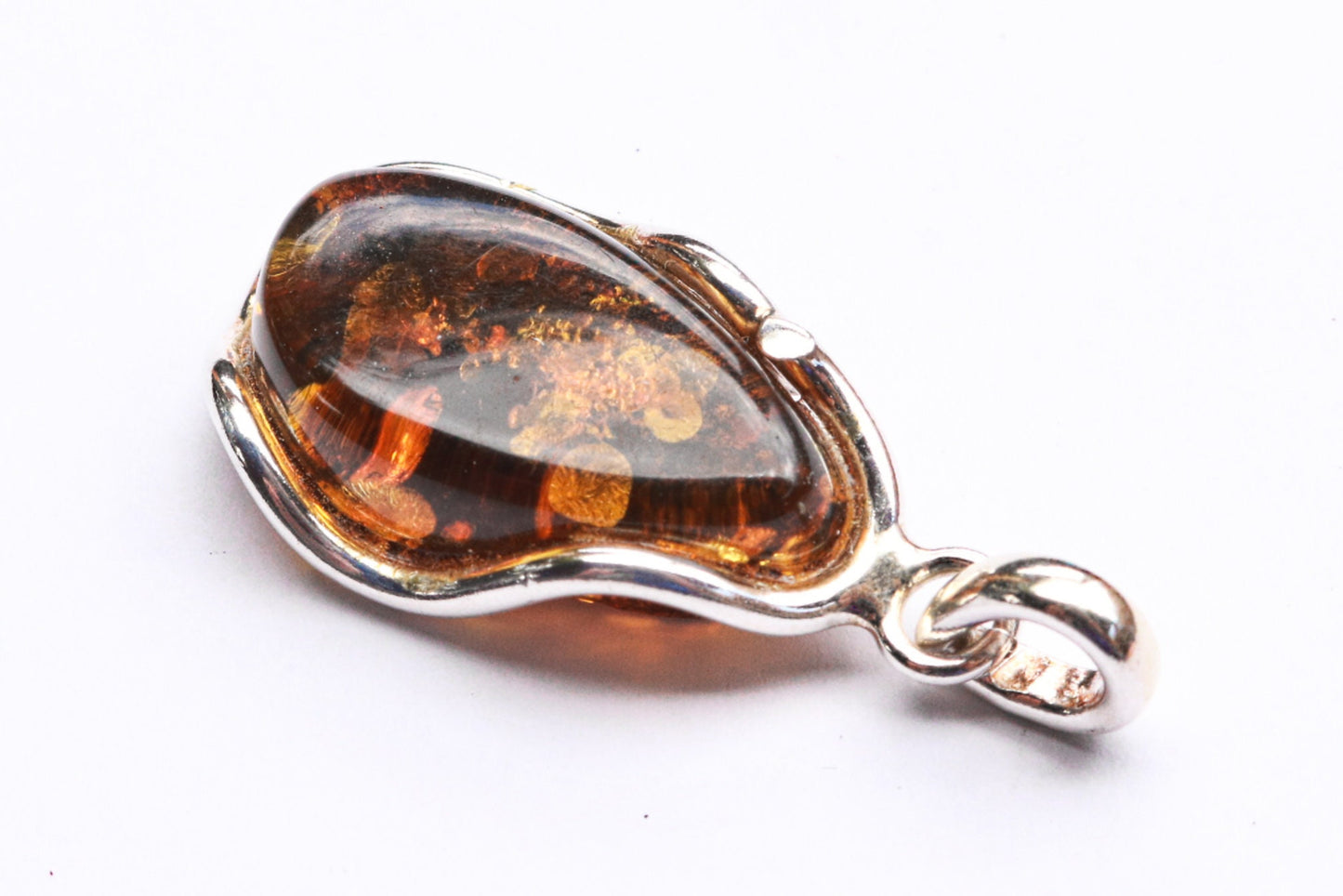 Baltic Amber Green Pendant Sparkling Unisex Jewelry 1.9" 7.8 gram 925 Silver