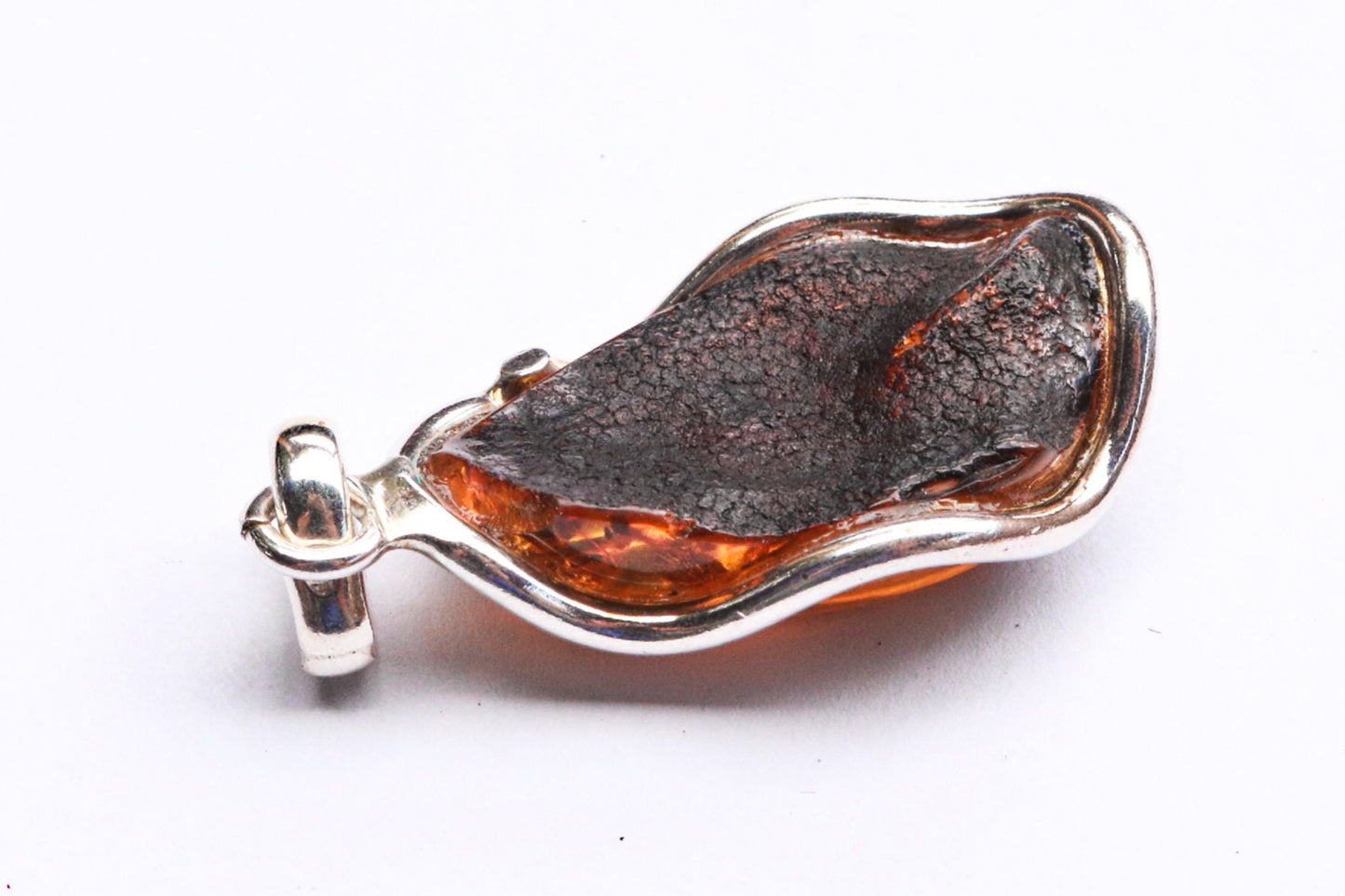 Baltic Amber Green Pendant Sparkling Unisex Jewelry 1.9" 7.8 gram 925 Silver