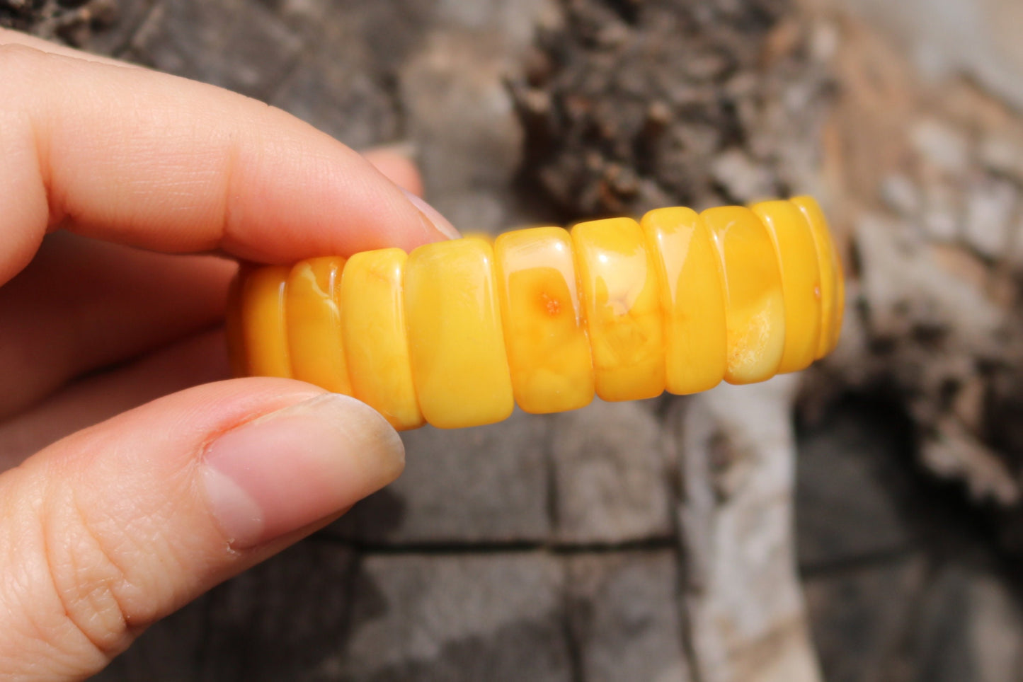 Baltic Amber Jewelry Antique Butterscotch Egg Yolk Bracelet 10.2 gram