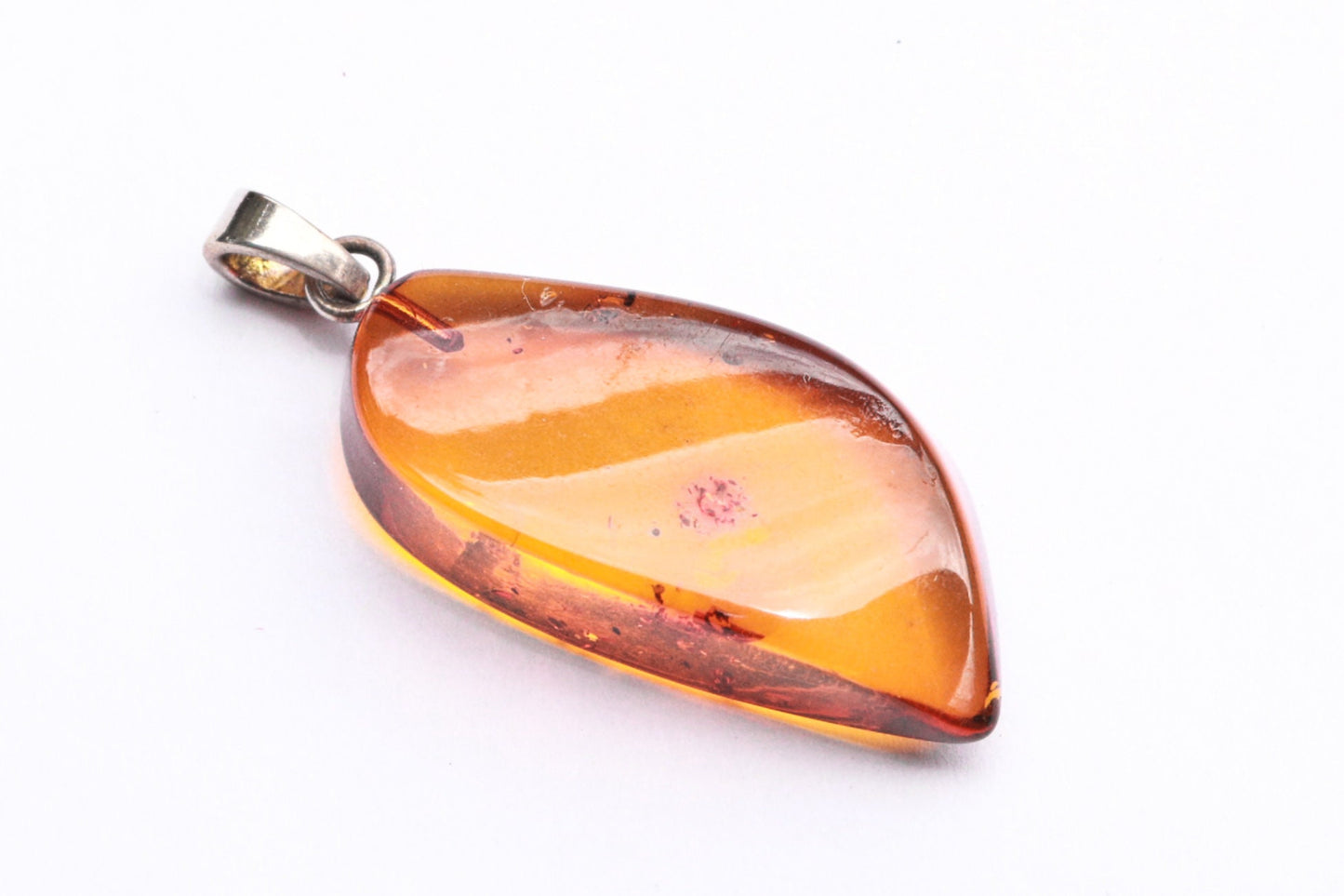 Baltic Amber Pendant Honey Carved Natural Untreated Unisex 1.57" 2.7 gram