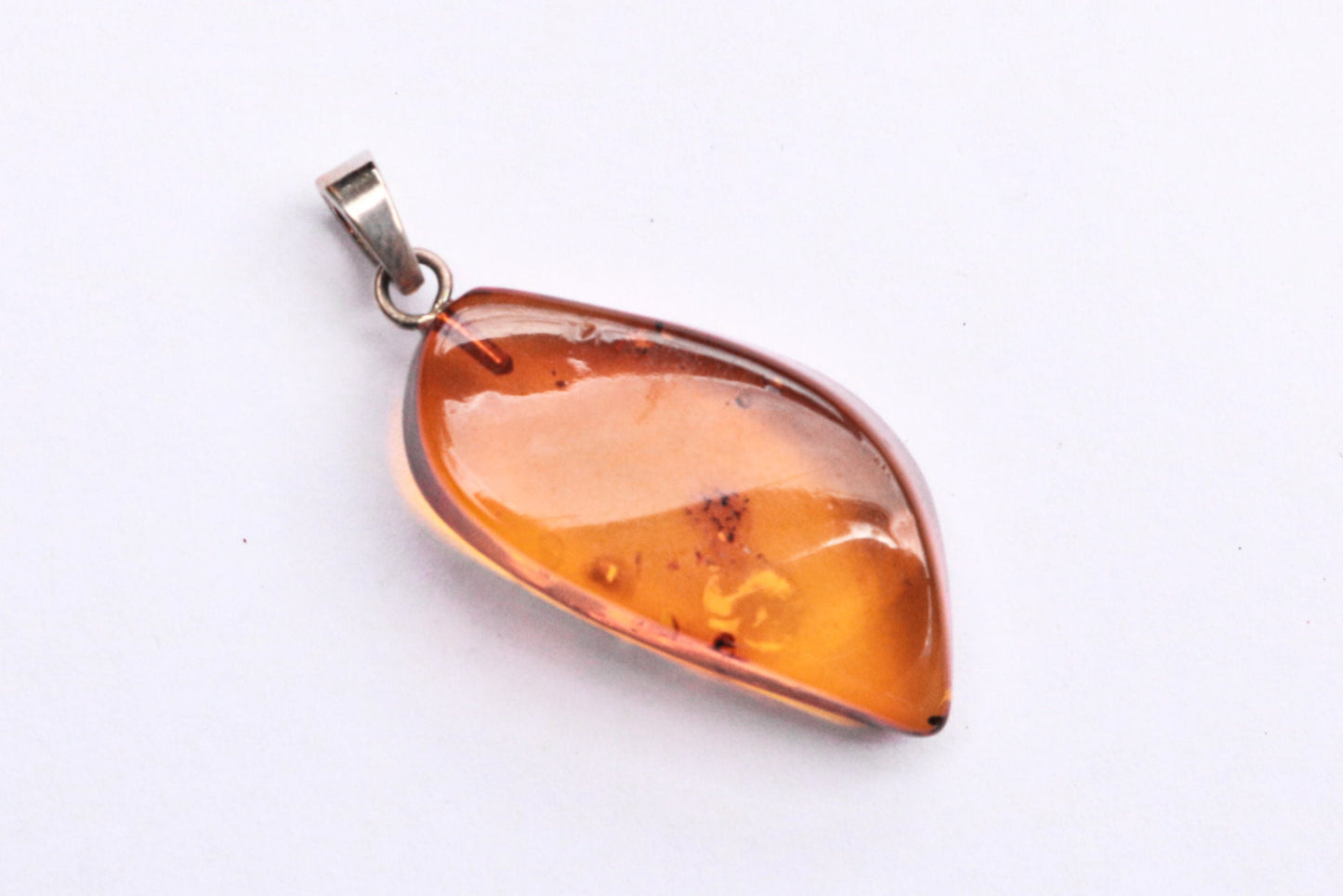 Baltic Amber Pendant Honey Carved Natural Untreated Unisex 1.57" 2.7 gram