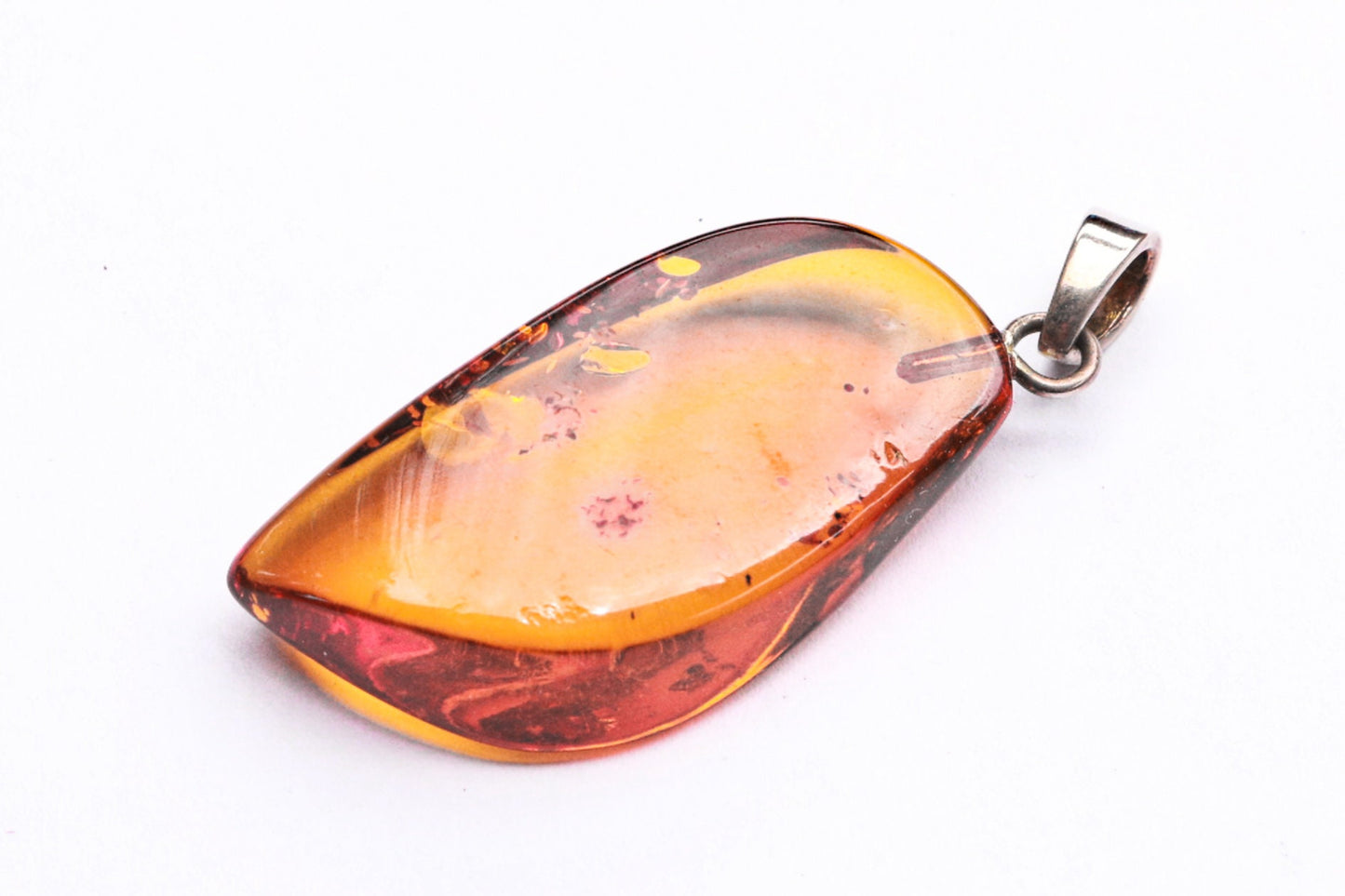 Baltic Amber Pendant Honey Carved Natural Untreated Unisex 1.57" 2.7 gram