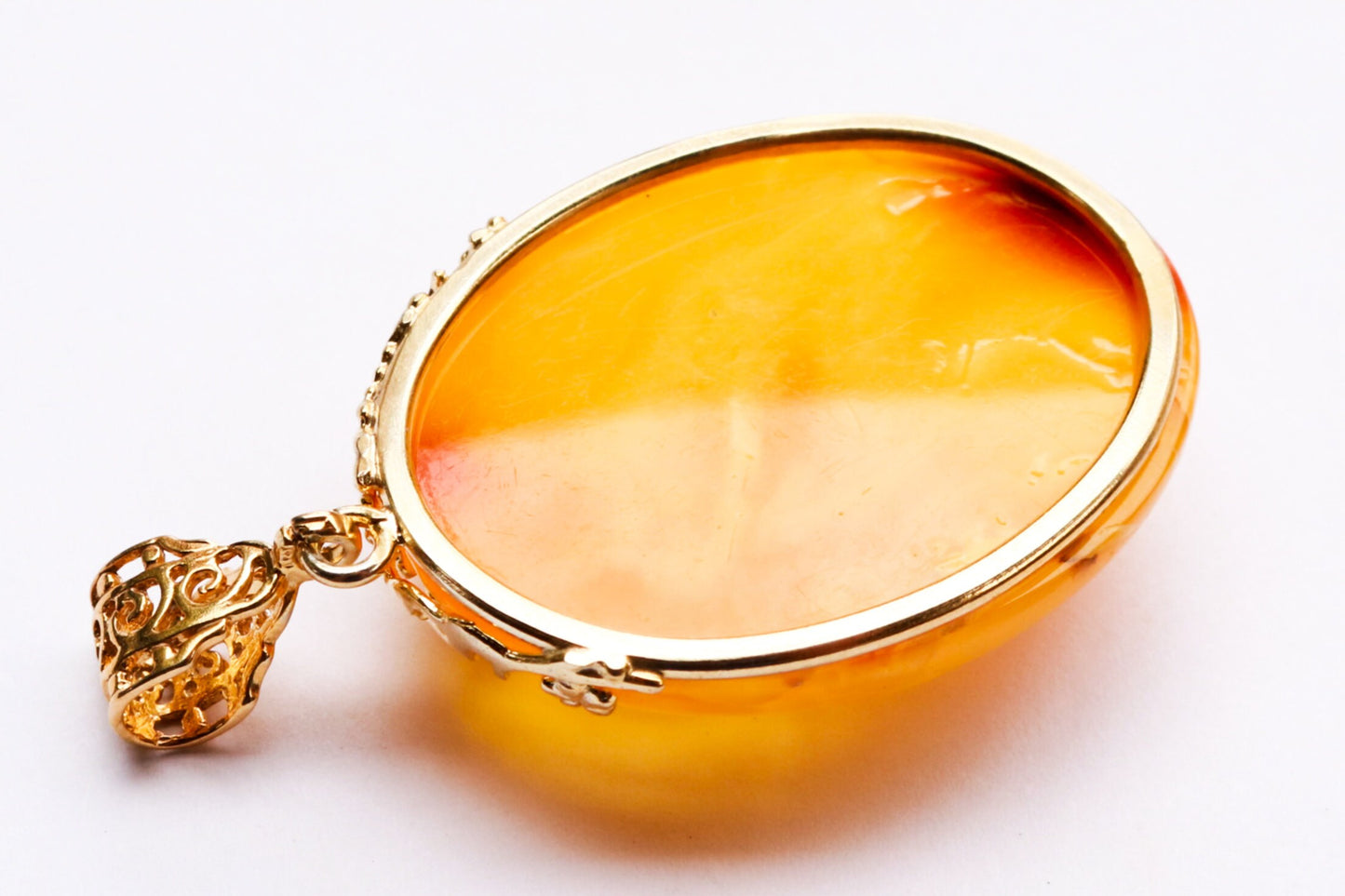 Baltic Amber Butterscotch Pendant Gold Plated Natural Untreated Oval Jewelry 2.36" 14.2 gram 925 Silver