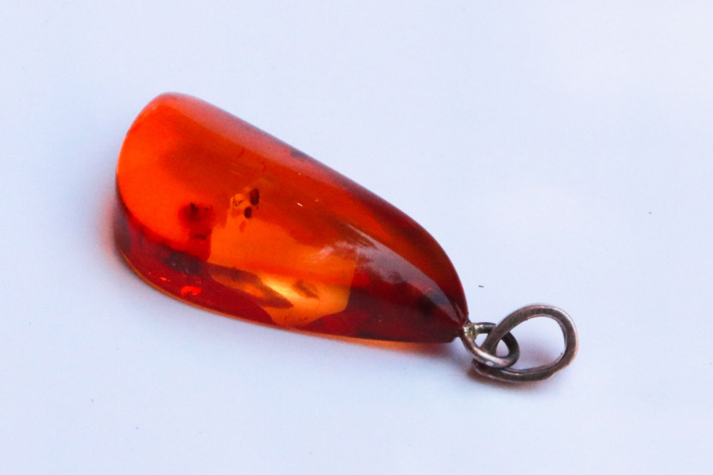 Baltic Amber Pendant Cognac Unisex Natural Jewelry 1.64″ 2.9 gram 925 Silver