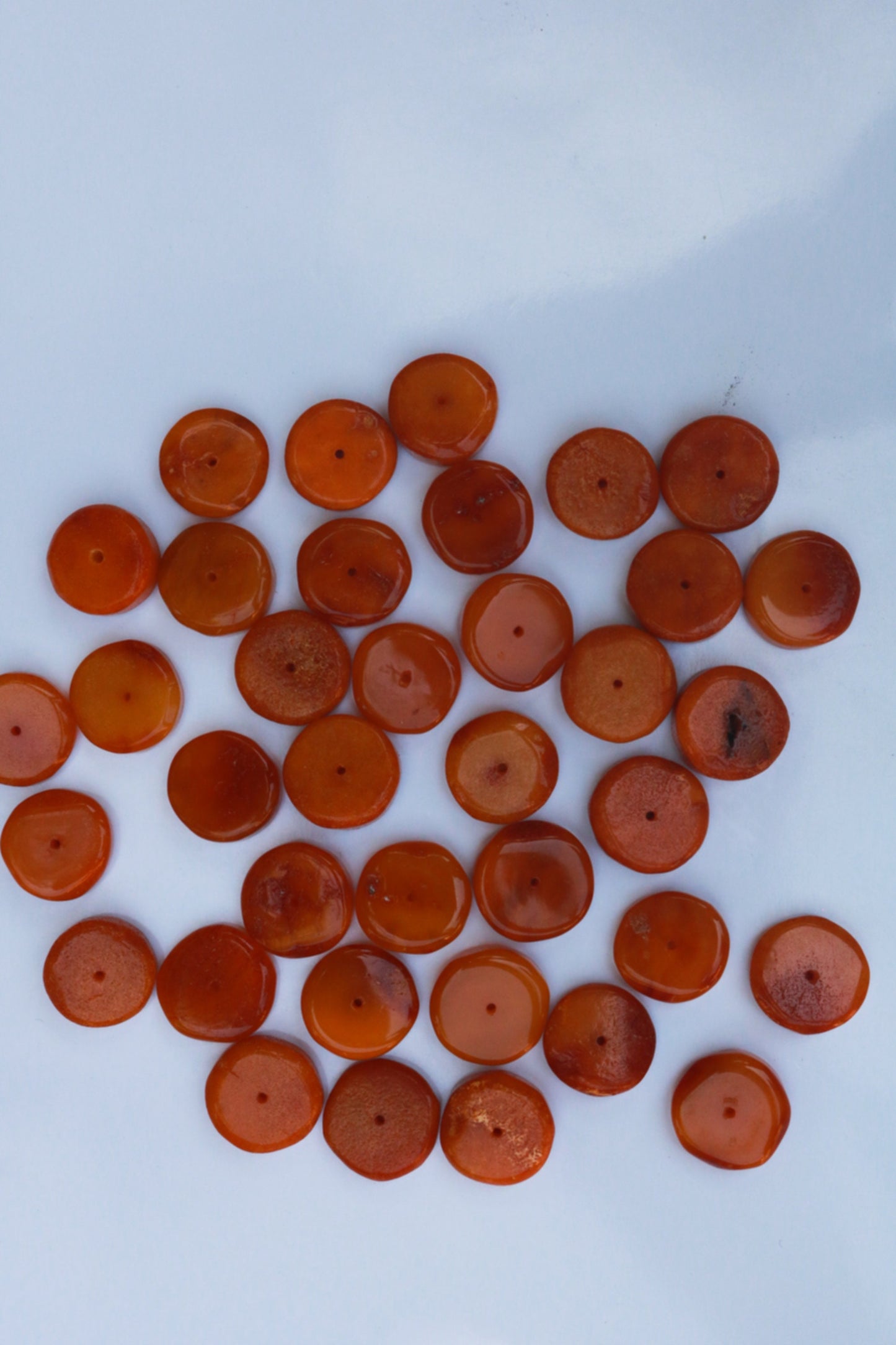 Baltic Amber Caramel Antique Beads Disc Loose Natural 1 mm core