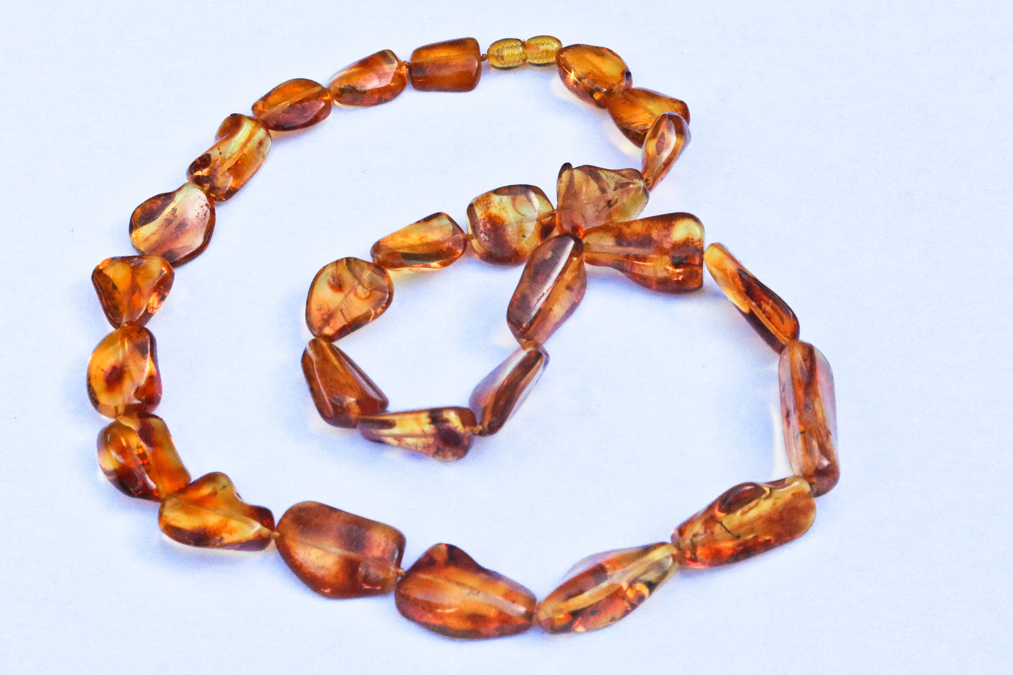 Baltic Amber Necklace Honey Sparkling Natural Beaded Jewelry 23.8" 37.8 gram