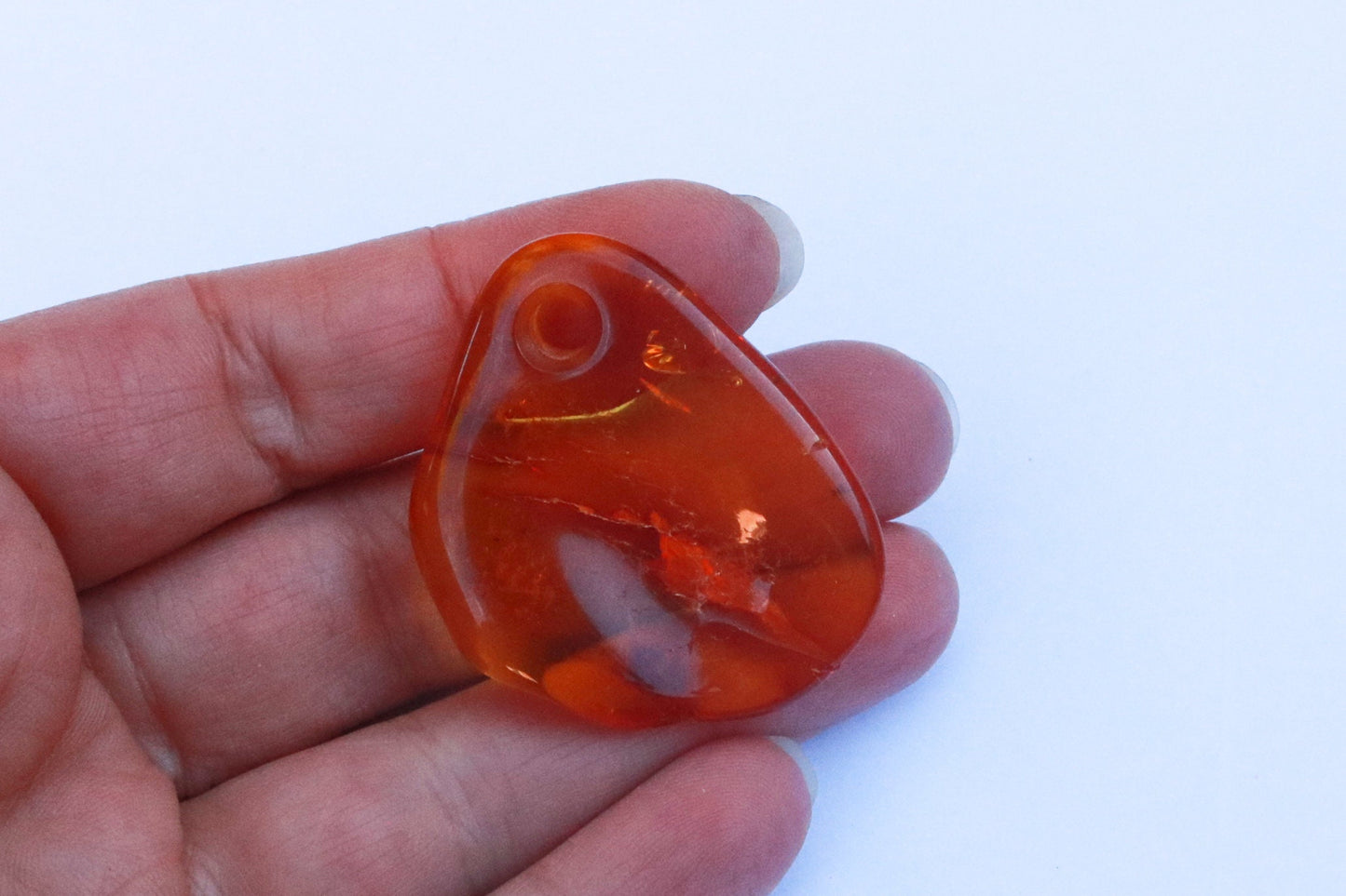 Baltic Amber Honey Pendant Pierced Natural Untreated Unisex 1.54" 5.1 gram