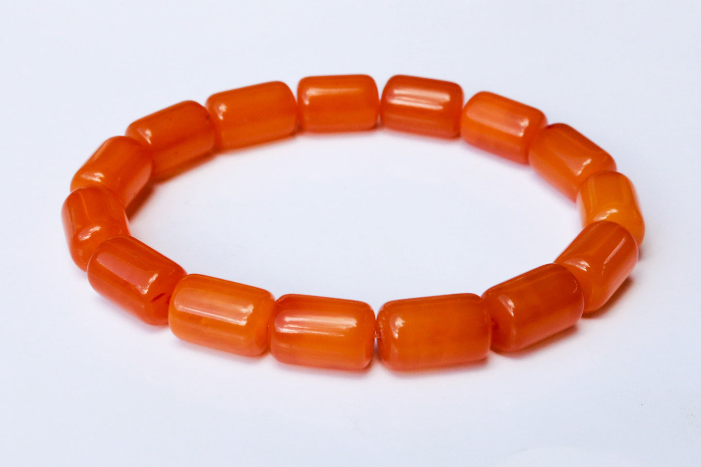 Baltic Amber Antique Butterscotch Bracelet Barrel Beads Caramel Natural Unisex 11.4 gram