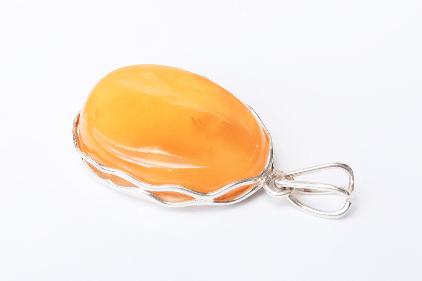 Baltic Amber Butterscotch Pendant Drop Natural Untreated Unisex 2.1" 12.6 gram