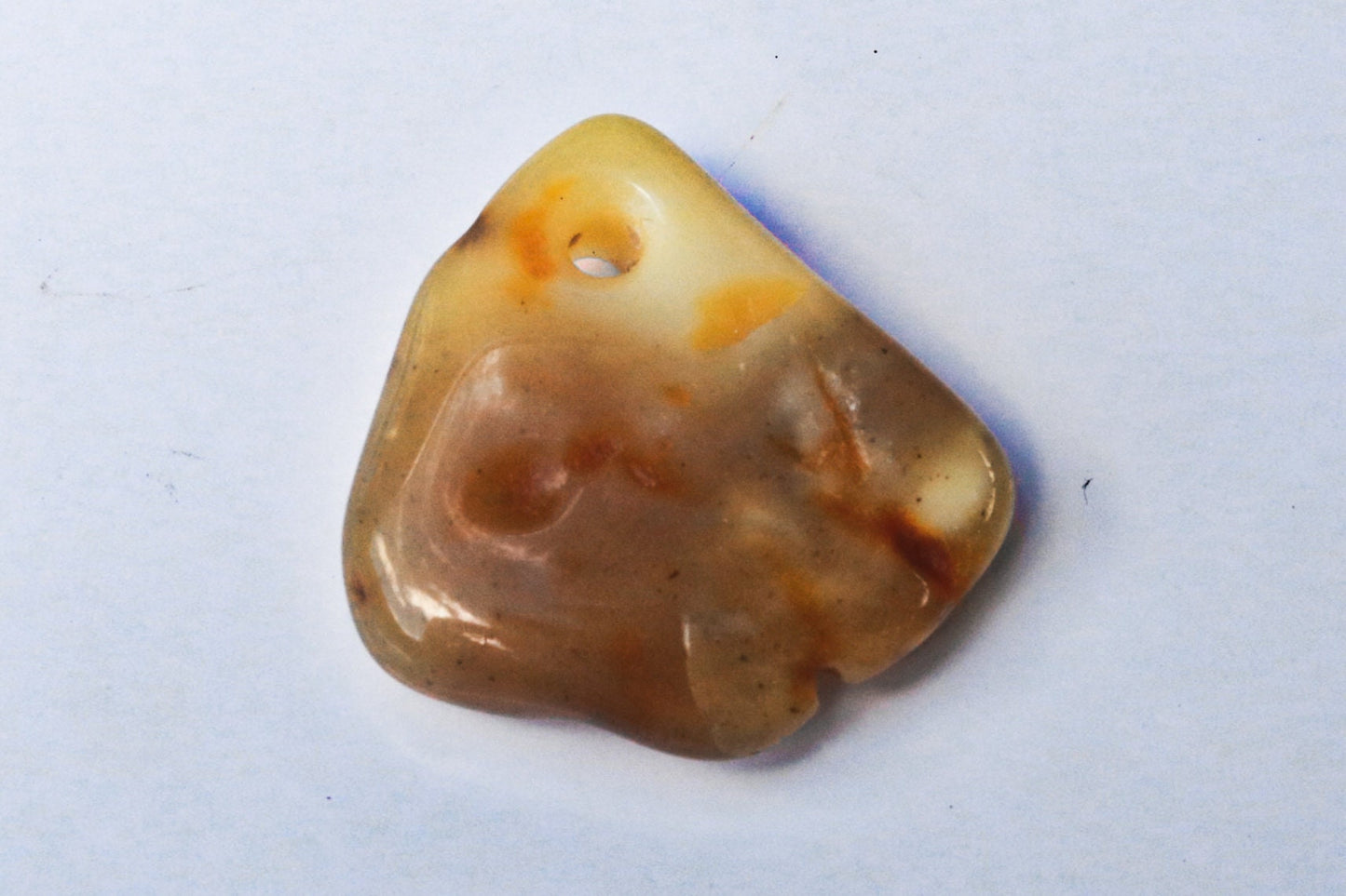 Baltic Amber Butterscotch Pendant Pierced Natural Untreated Unisex Chunky 1.49" 7.1 gram