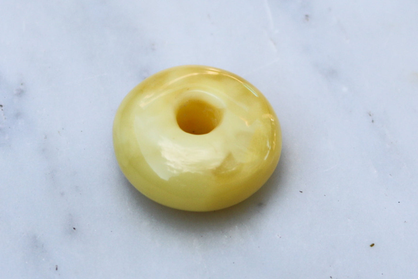 Baltic Amber Donut Butterscotch Pendant Hand Carved Unisex Natural 1.25" 8 gram