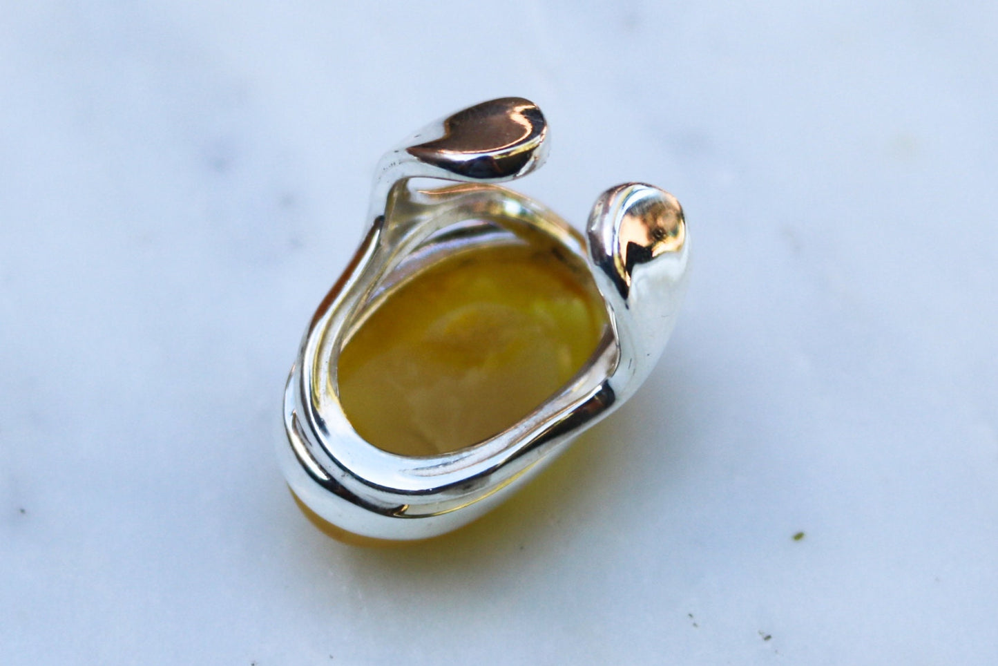 Baltic Amber Ring Butterscotch Yellow Cloudy Adjustable Natural Untreated 925 Silver 15 gram