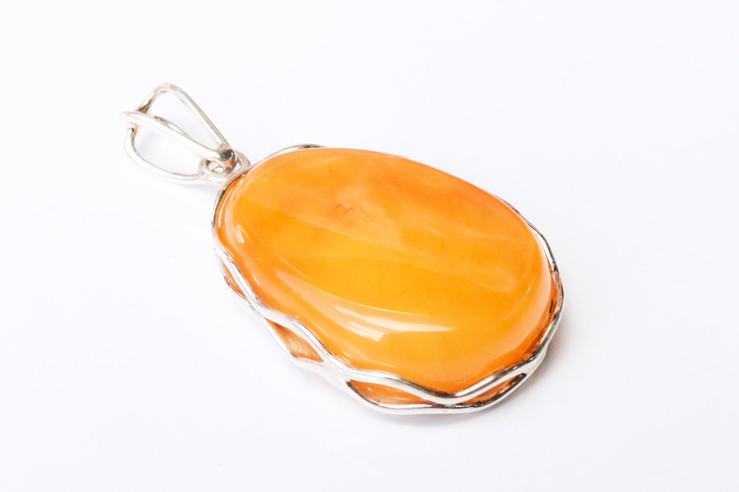 Baltic Amber Butterscotch Pendant Drop Natural Untreated Unisex 2.1" 12.6 gram