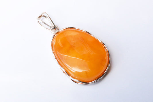 Baltic Amber Butterscotch Pendant Drop Natural Untreated Unisex 2.1" 12.6 gram