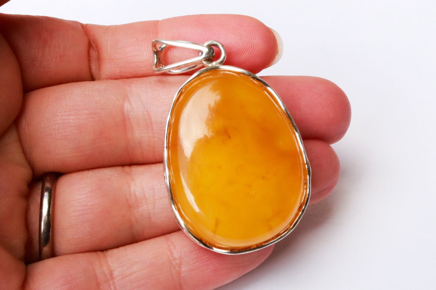 Baltic Amber Butterscotch Pendant Drop Natural Untreated Unisex 2.1" 12.6 gram