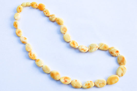 Baltic Amber Necklace Butterscotch Raw Natural Unpolished Untreated Beads Unisex Jewelry 22" 28.4 gram