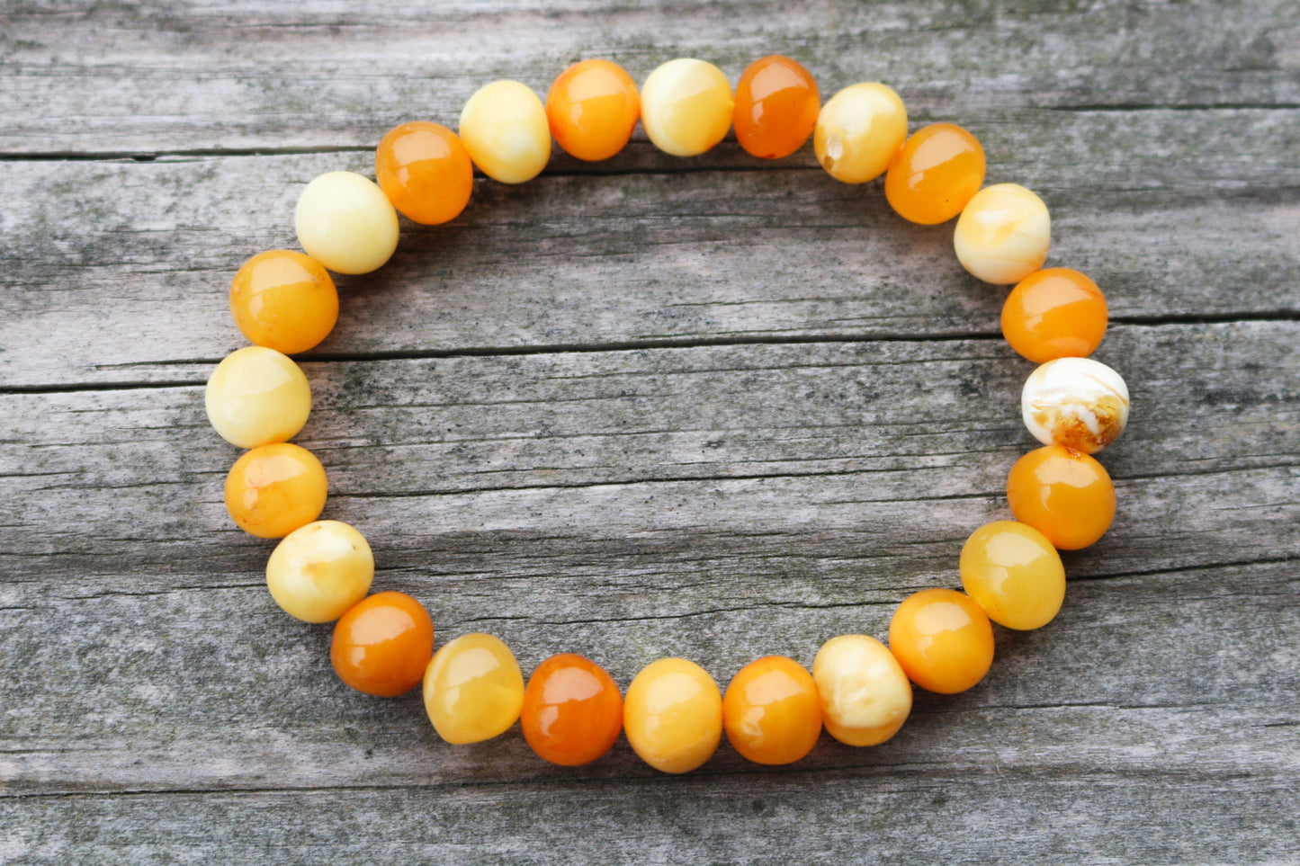 Baltic Amber Jewelry Bracelet Butterscotch Yolk Antique Natural Baroque Beads 9.2 gram