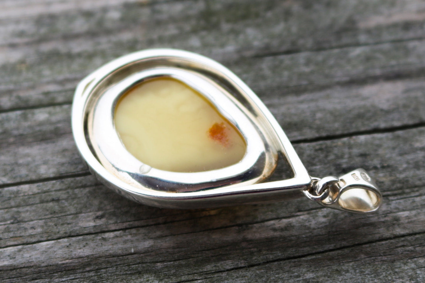 Baltic Amber Butterscotch Pendant Drop Natural Untreated Jewelry 2.32" 18.5 gram 925 Silver