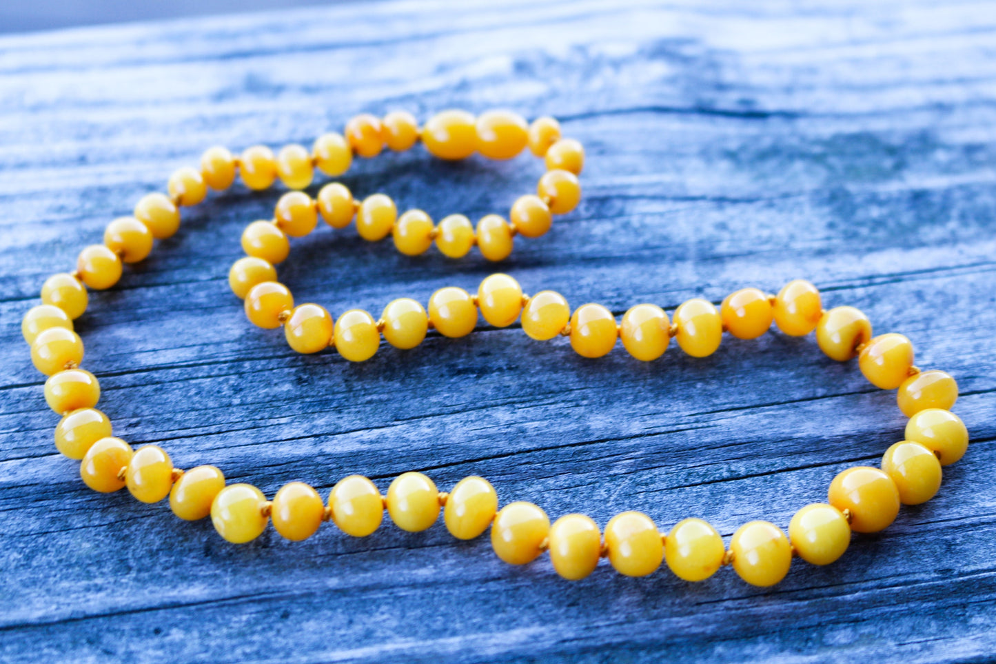 Baltic Amber Necklace Antique Butterscotch Jewelry Baroque Beads Yolk 16.7" 11.1 gram