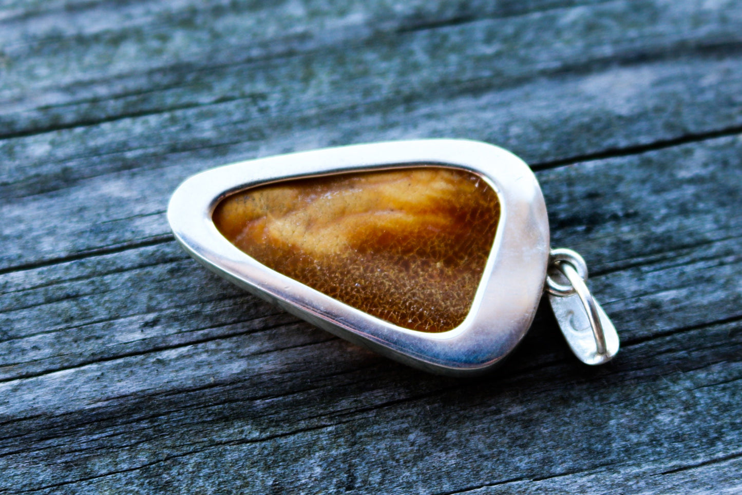 Baltic Amber Butterscotch Pendant Natural Cloudy Unisex 2" 9.5 gram 925 Silver