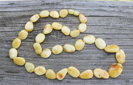 Baltic Amber Necklace Butterscotch Natural Beads Untreated Unisex Jewelry 24.5" 22.3 gram