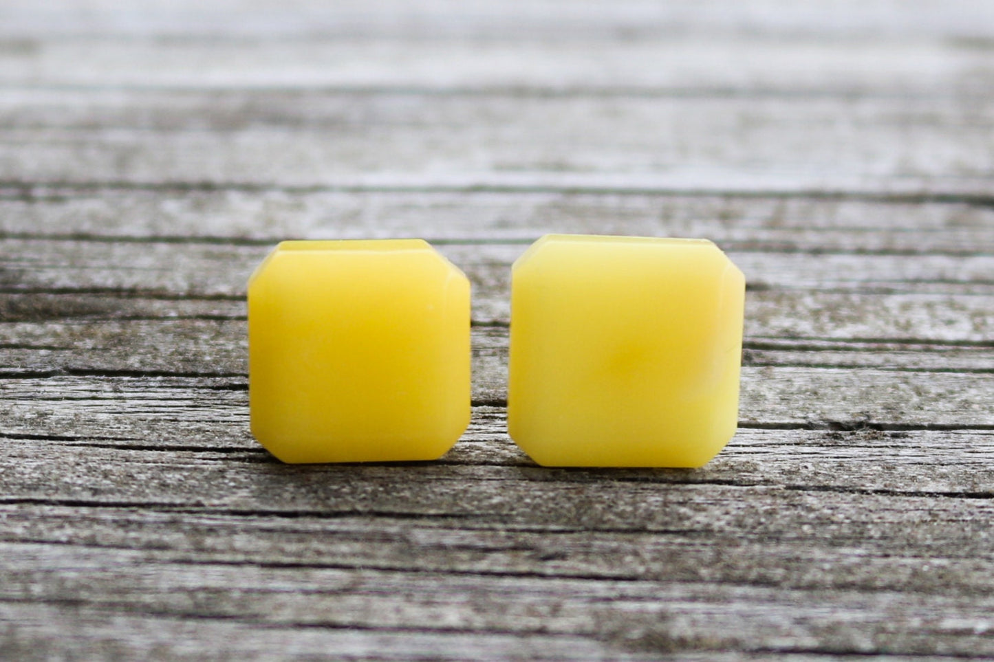 Baltic Amber Butterscotch Earrings Square Studs Natural Jewelry 2.3 gram 925 Silver