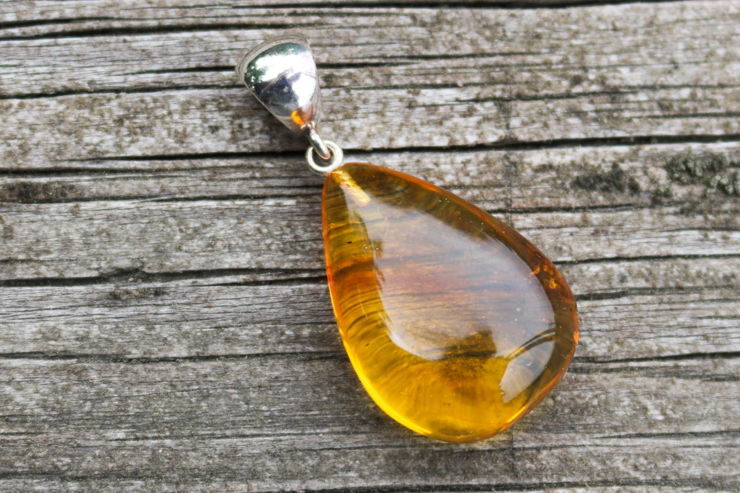 Baltic Amber Pendant Fossil Insect Mosquito Natural Untreated Unisex 1.69" 4.9 gram