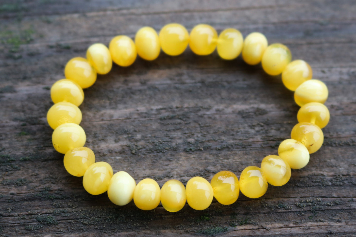 Baltic Amber Butterscotch Baroque Ball Bracelet Milky Beads Natural Unisex Jewelry 9-10 mm 10 gram