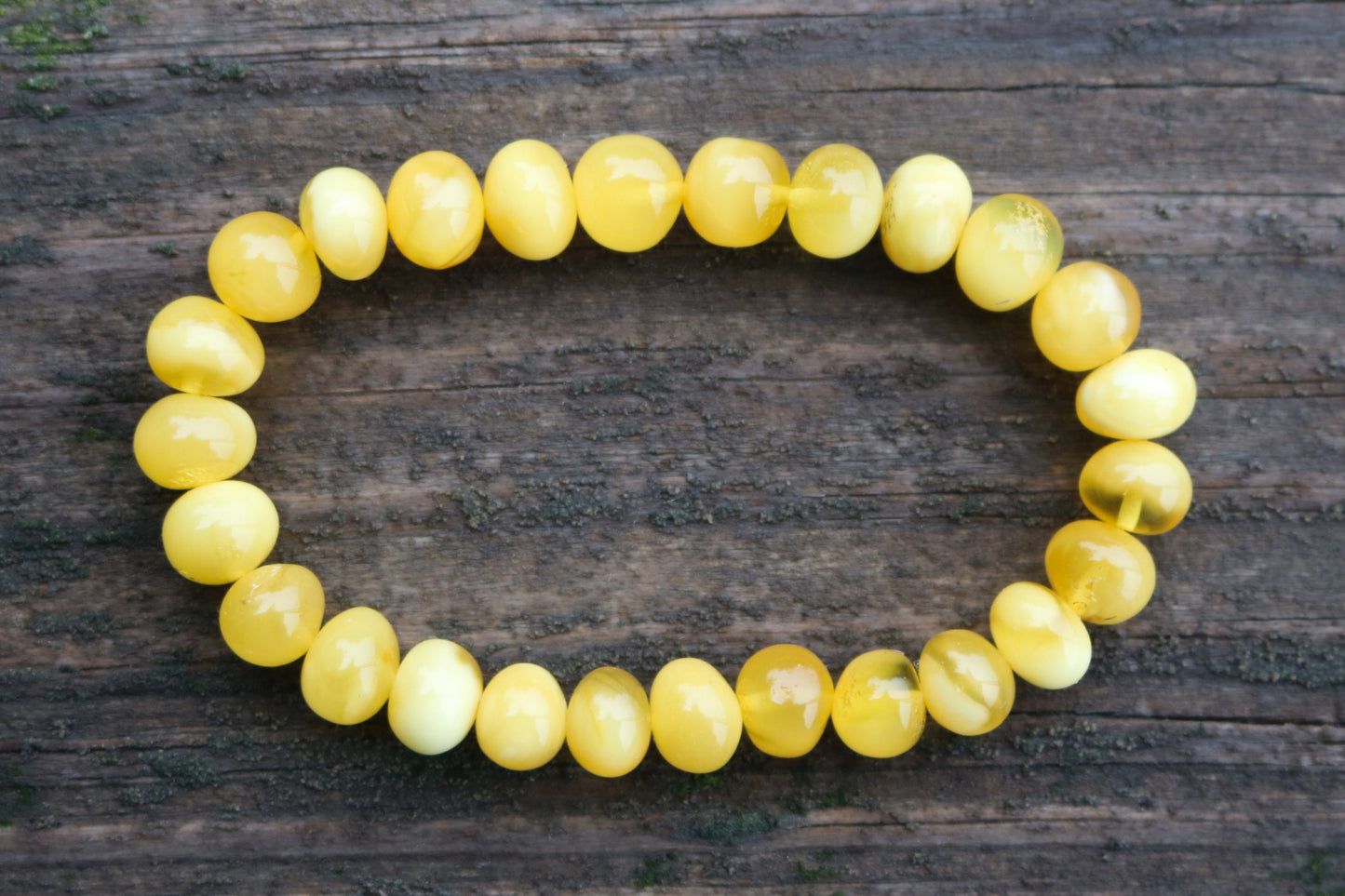 Baltic Amber Butterscotch Baroque Ball Bracelet Milky Beads Natural Unisex Jewelry 9-10 mm 10 gram