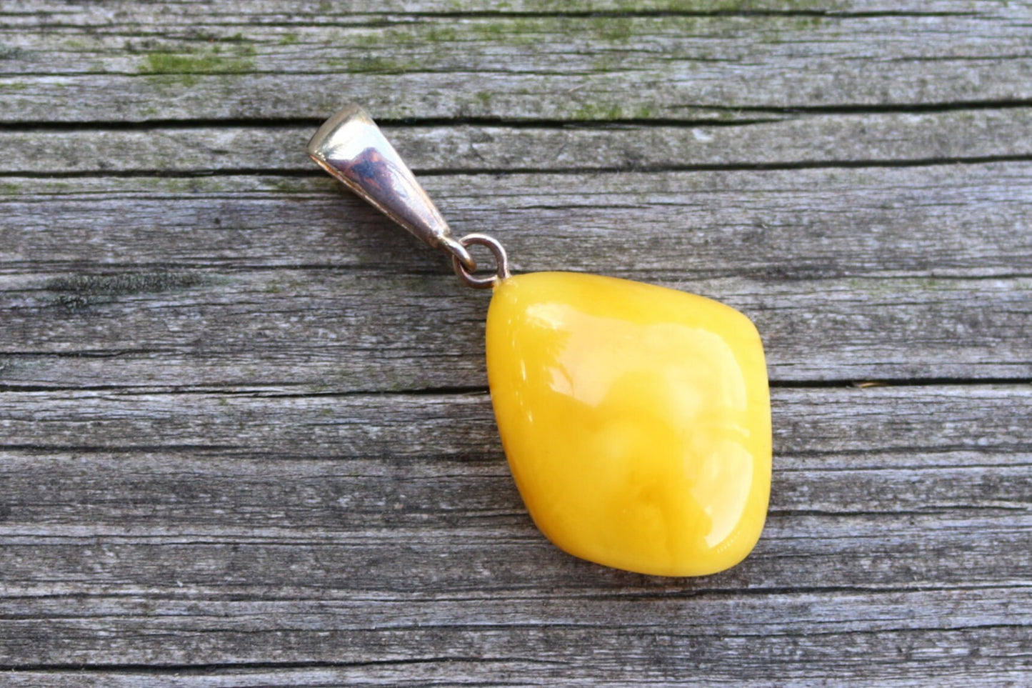 Baltic Amber Pendant Butterscotch Natural Unisex Jewelry Untreated 1.8" 4.5 gram