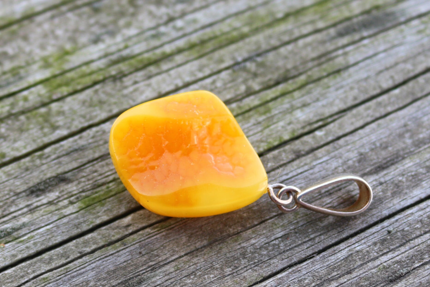 Baltic Amber Pendant Butterscotch Natural Unisex Jewelry Untreated 1.8" 4.5 gram