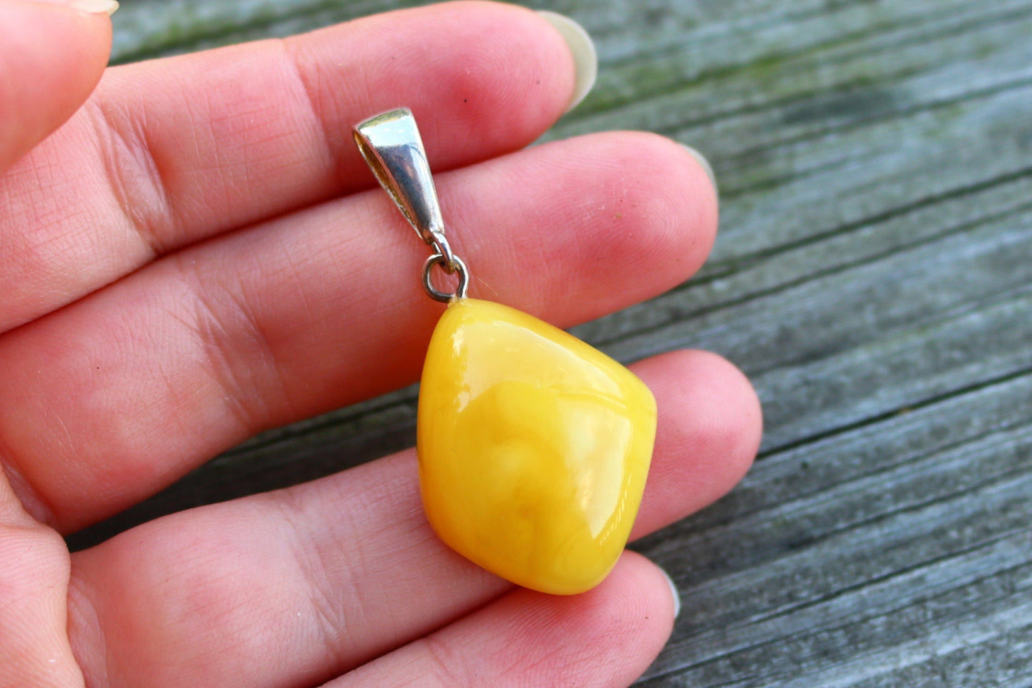 Baltic Amber Pendant Butterscotch Natural Unisex Jewelry Untreated 1.8" 4.5 gram