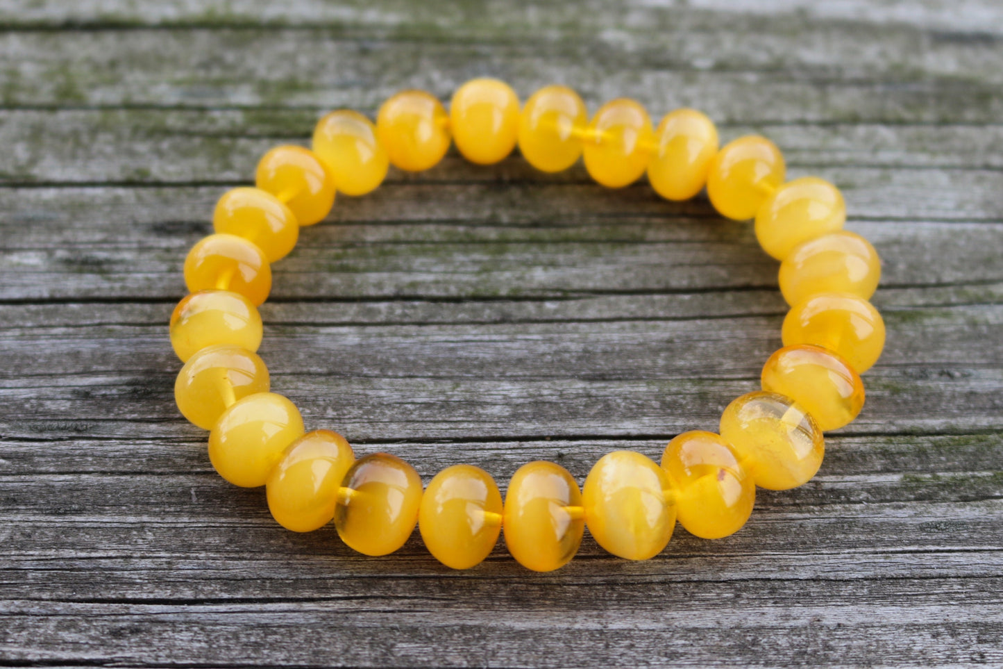 Baltic Amber Bracelet Butterscotch Cloudy Natural Untreated Unisex 15.8 gram