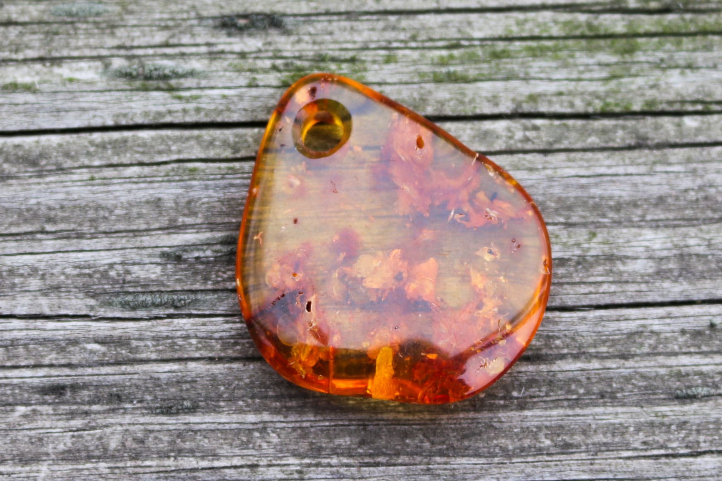 Baltic Amber Pendant Honey Pierced Natural Untreated Unisex 1.51" 4.8 gram