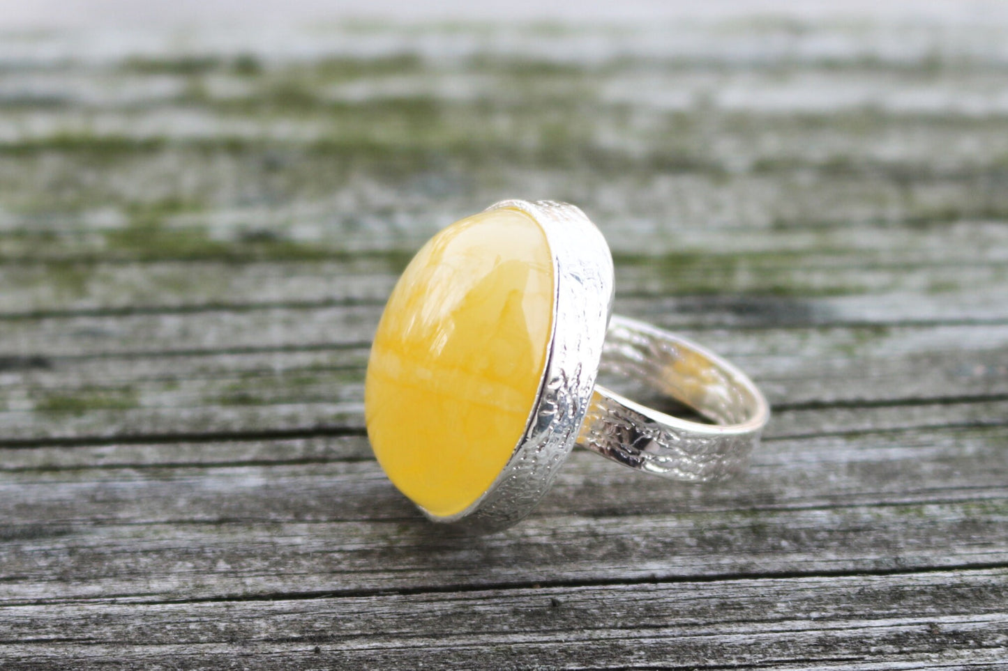 Baltic Amber Ring Butterscotch Adjustable Natural Untreated Yellow Jewelry 925 Silver 12.3 gram 925 Silver