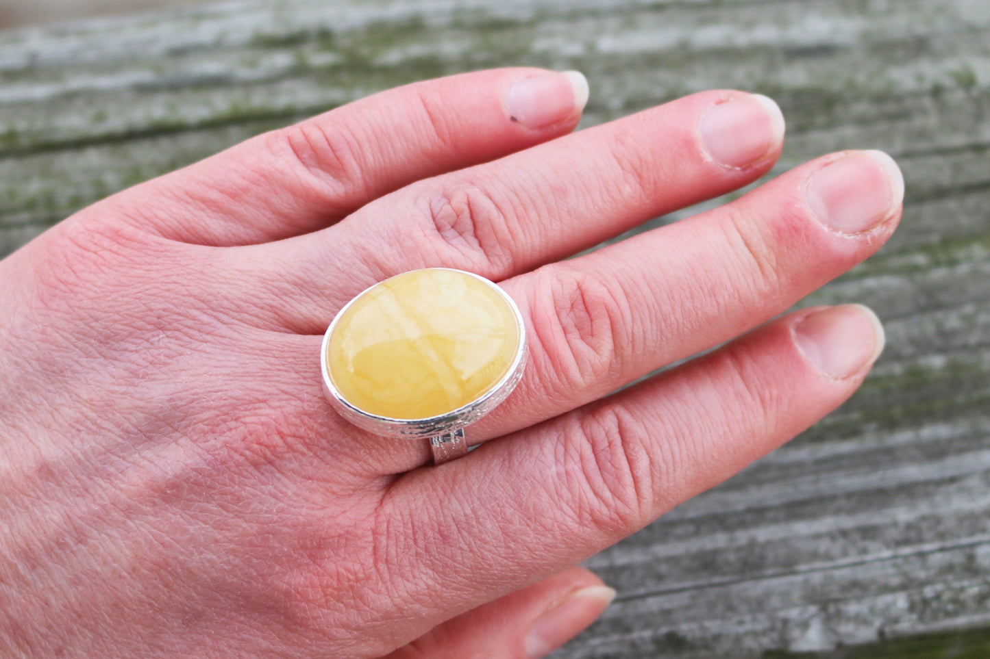 Baltic Amber Ring Butterscotch Adjustable Natural Untreated Yellow Jewelry 925 Silver 12.3 gram 925 Silver