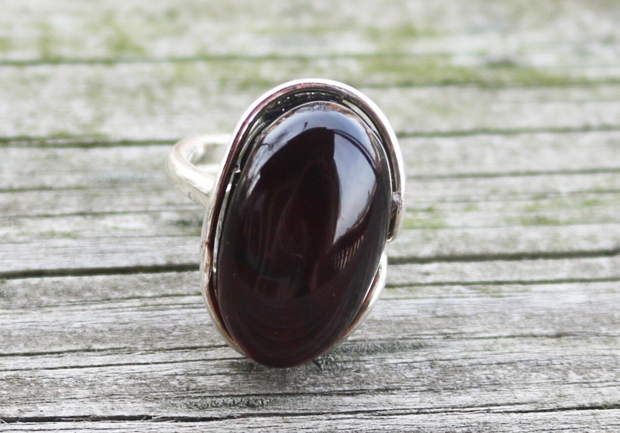 Baltic Amber Cherry Ring Adjustable Natural Jewelry 925 Silver 9.5 gram