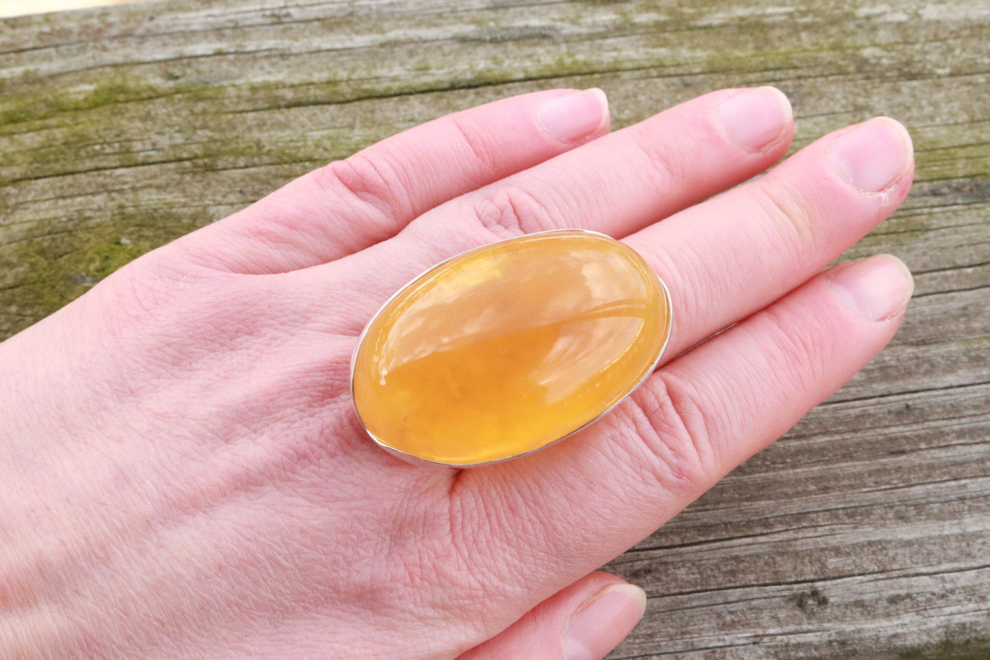 Baltic Amber Butterscotch Ring Large Adjustable Oval Cloudy Natural Untreated 925 Silver 23.5 gram