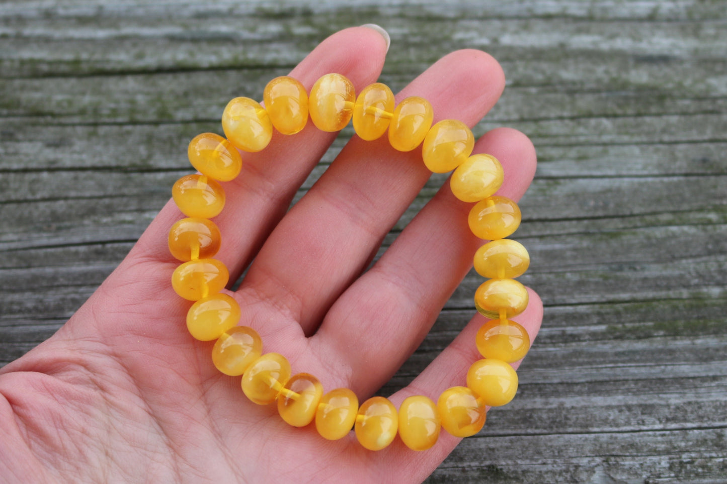 Baltic Amber Bracelet Butterscotch Cloudy Natural Untreated Unisex 15.8 gram