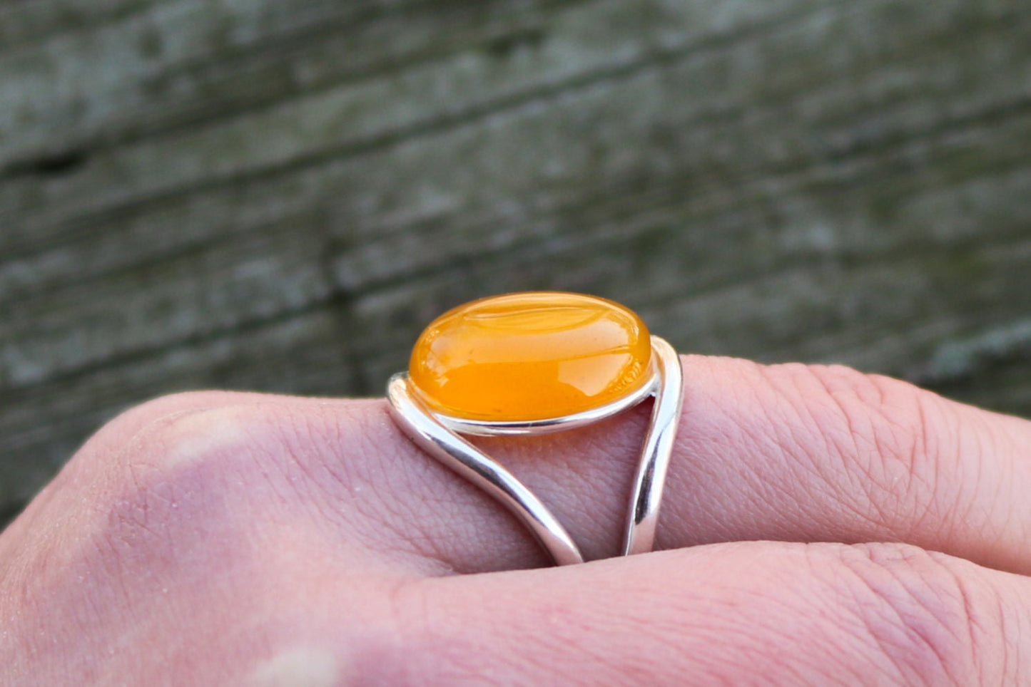 Baltic Amber Ring Butterscotch Yellow Cloudy Adjustable Natural Untreated 925 Silver 6.5 gram