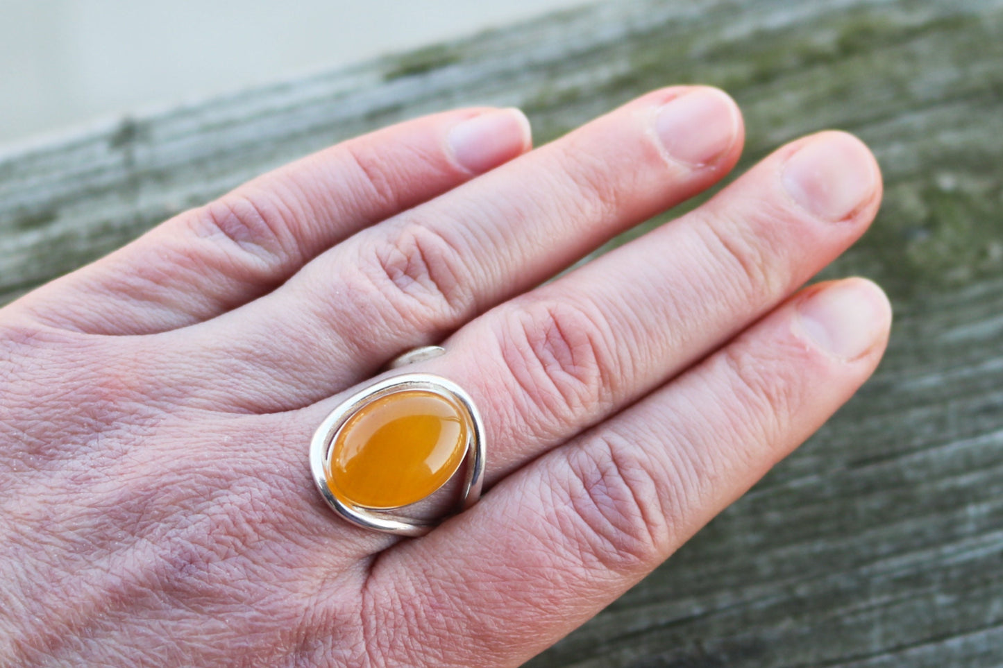 Baltic Amber Ring Butterscotch Yellow Cloudy Adjustable Natural Untreated 925 Silver 6.5 gram