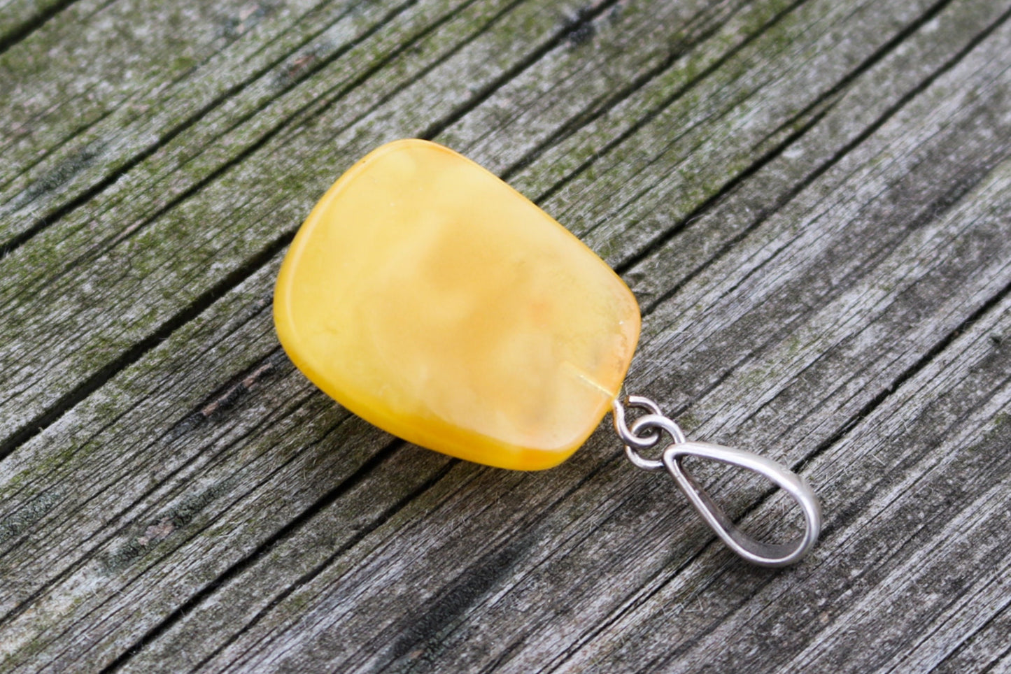 Baltic Amber Pendant Antique Butterscotch Natural Untreated Unisex 1.76" 7.6 gram