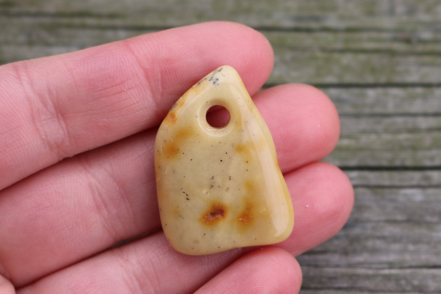 Baltic Amber Pendant Butterscotch Pierced Natural Unisex Jewelry 1.3" 3 gram 925 Silver