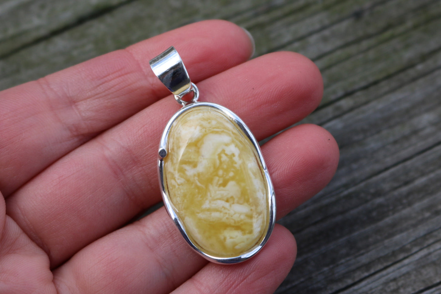 Baltic Amber Pendant Butterscotch Oval Natural Untreated Unisex Jewelry 1.8" 5.6 gram