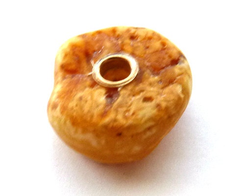 Raw Baltic Amber Charm Bead Butterscotch Natural Untreated Unisex Jewelry 0.9″