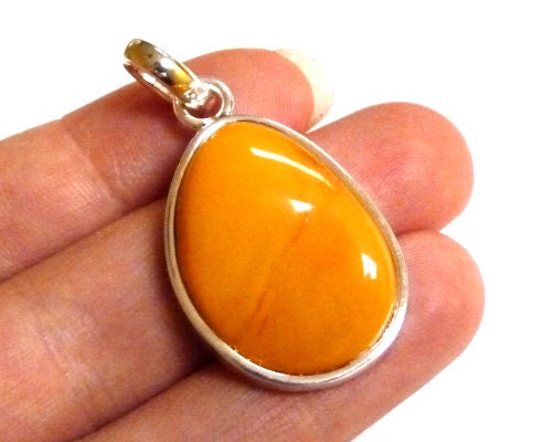 Baltic Amber Pendant Antique Butterscotch Unisex Drop Yolk 1.57" 6.5 gram